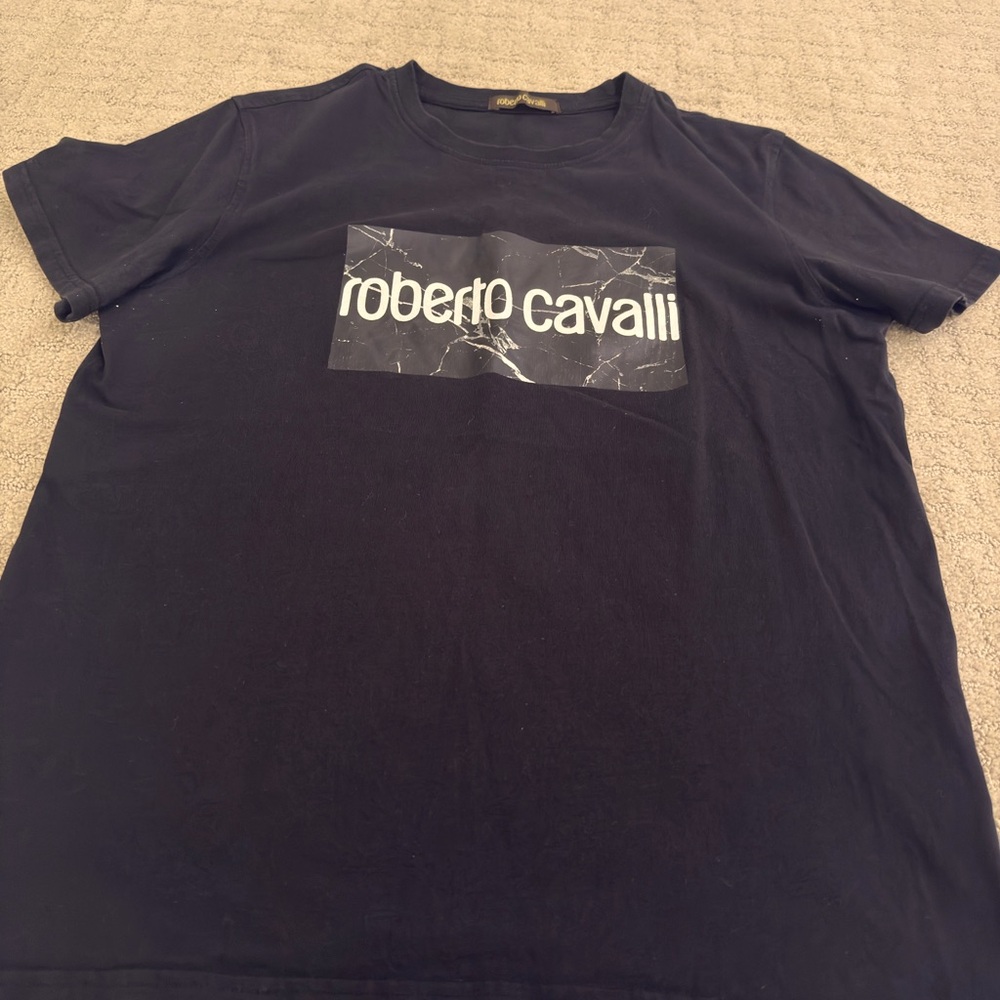 Roberto Cavalli Dark Tee with Logo